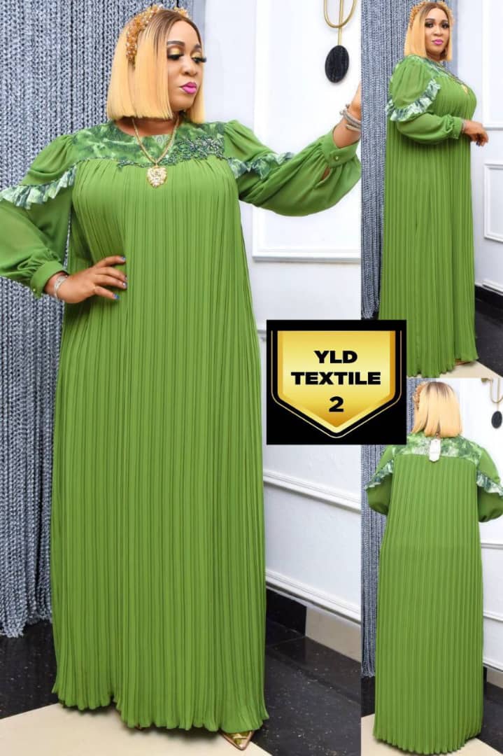 Green Pleated Maxi Dress